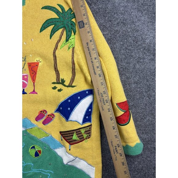 Colorful Beach-Themed Women's Sweater - Picture 6 of 7